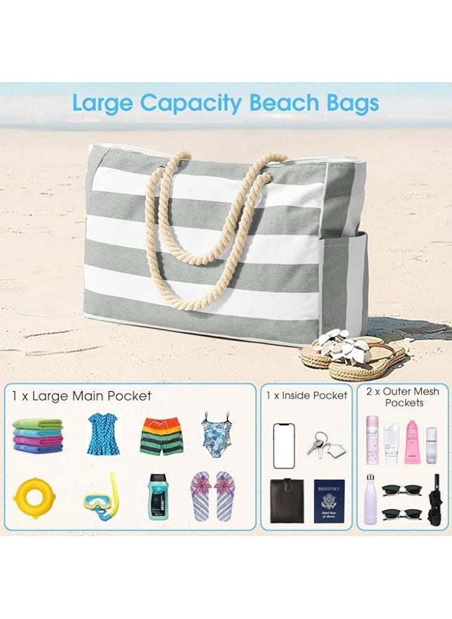 Generic Unisex Beach Tote Bag, Waterproof Beach Bag Duffel Bag Handbag for Men and Women with Zipper, Large Capacity Beach Bag Pool Bag Yoga Bag Sports Bag for College Students and Youth  - Image 3