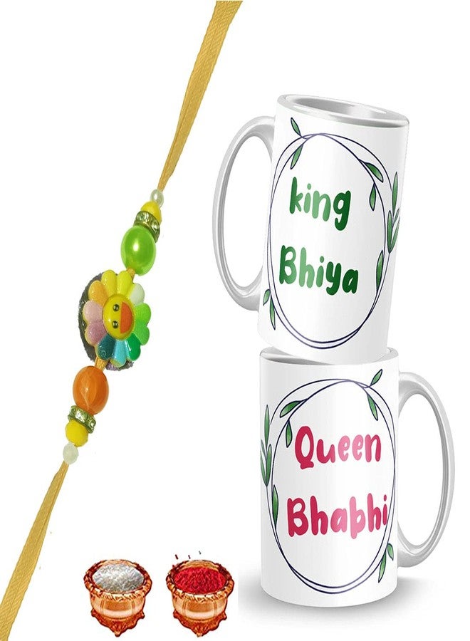 Luvkushcart كوب Luvkushcart® راخي، راخي، راخي للأخ، راخي للأخت، راخي للأخ بهابي، راخي كومبو، مجموعة راخي، هدية راخي لبهايا بهابي، راخي مع رولي شاوال، (BY-RAKHI-PAIRMUG-6) - Image 1