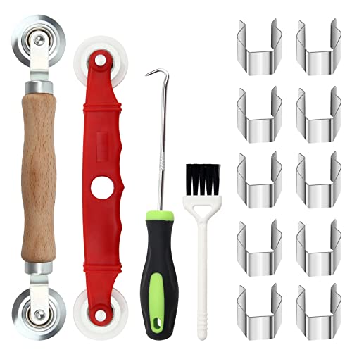 WIWAPLEX Window Screen Repair Kit Mesh Screen Spline Roller Repair Tools Kit with Screen Installer Clips, Metal and Plastic Spline Fixing Tool Kit for Window Screen - Image 1