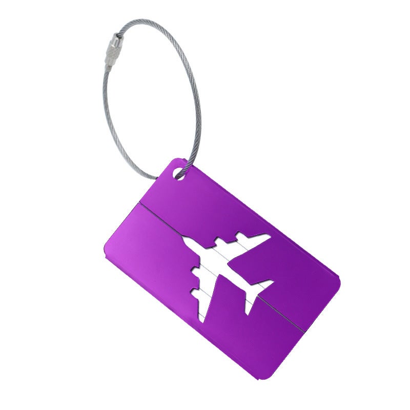 Aluminum Alloy Luggage Tag Metal Box Bag Airline Check-in Hanging Card Hanging Tag Pink Blue Black Green Red Purple Coffee Gold Purple 
