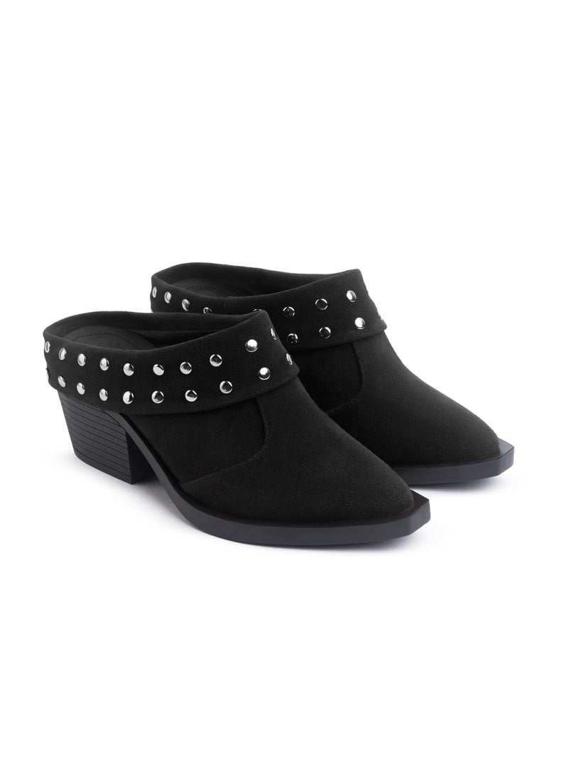 TGS - Studded Suede Heel Mules - Image 1