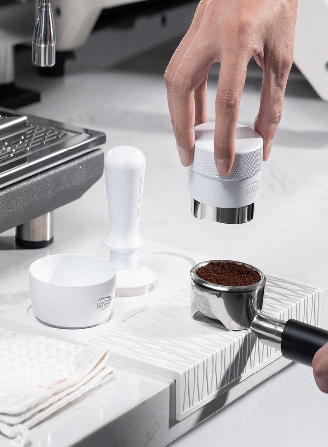 IKAPE 53.3mm Espresso Tamper, Premium Barista Coffee Tamper with Calibrated Spring Loaded, 100% Flat Stainless Steel Base Tamper Fits for Breville Series 54mm Portafilter Basket(White) - Image 5