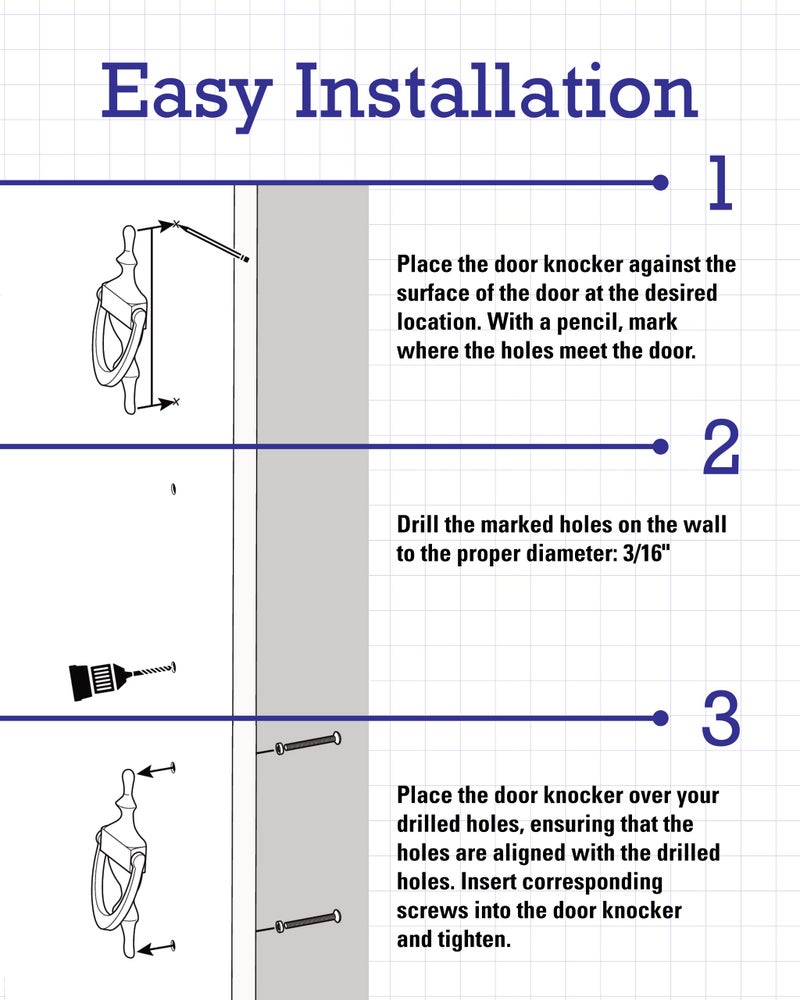 Hardware Essentials 852393 Bright Brass Door Knocker, 7-Inch - Image 5