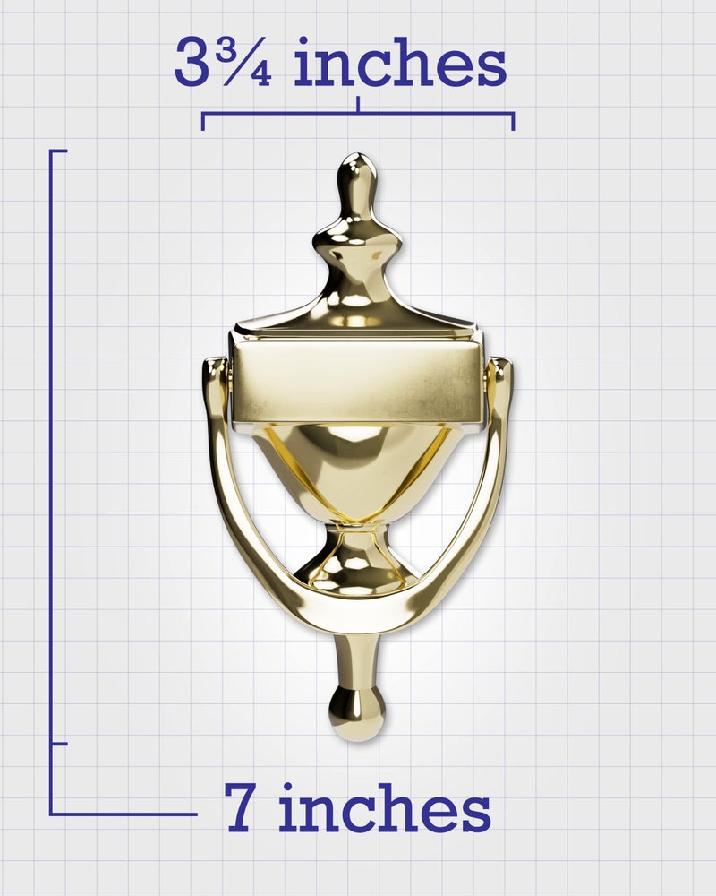 Hardware Essentials 852393 Bright Brass Door Knocker, 7-Inch - Image 3