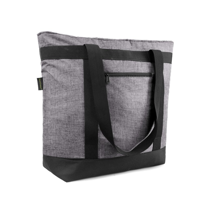 BeeGreen Insulated Cooler Bag with Handles Oversized Sturdy Leakproof Freezer Shopping Tote for Groceries Heavy Duty Thermal Food Delivery Bag Charcoal - Image 1