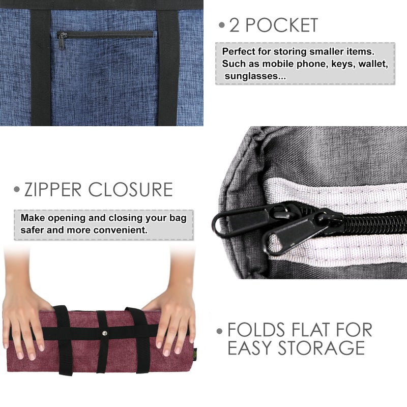 BeeGreen Insulated Cooler Bag with Handles Oversized Sturdy Leakproof Freezer Shopping Tote for Groceries Heavy Duty Thermal Food Delivery Bag Charcoal - Image 4