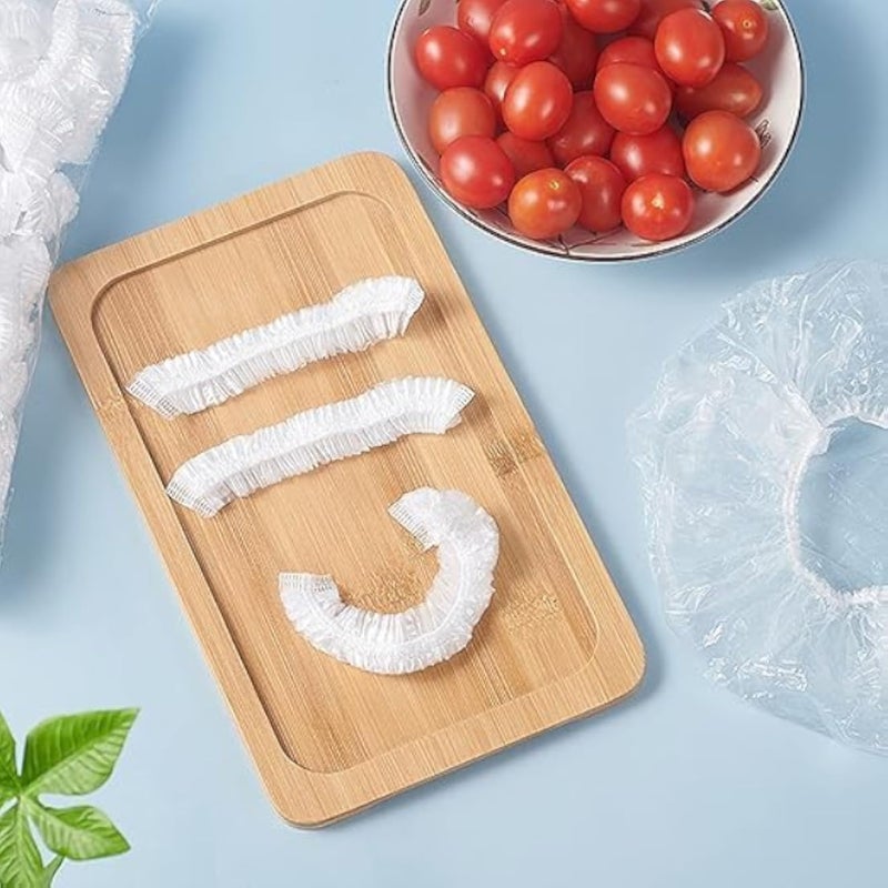 Set of 50 Disposable LARGE SIZE Plastic Covers Multipurpose Waterproof Elastic Opening Transparent Single Use Protection For Food Appliances Bowls Kitchen Storage Hygiene Safety Daily Household Use