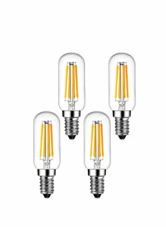 Y&D E14 LED Bulb 4W, Equal 40W Candelabra Warm White 2700K T6 Clear Vintage European Base Edison for Chandeliers, Ceiling Fan, Pendant, 4 Pack  - Image 1
