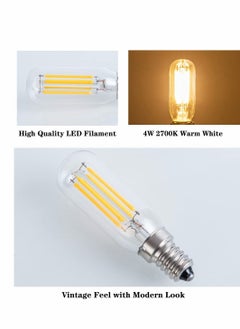 Y&D E14 LED Bulb 4W, Equal 40W Candelabra Warm White 2700K T6 Clear Vintage European Base Edison for Chandeliers, Ceiling Fan, Pendant, 4 Pack  - Image 5