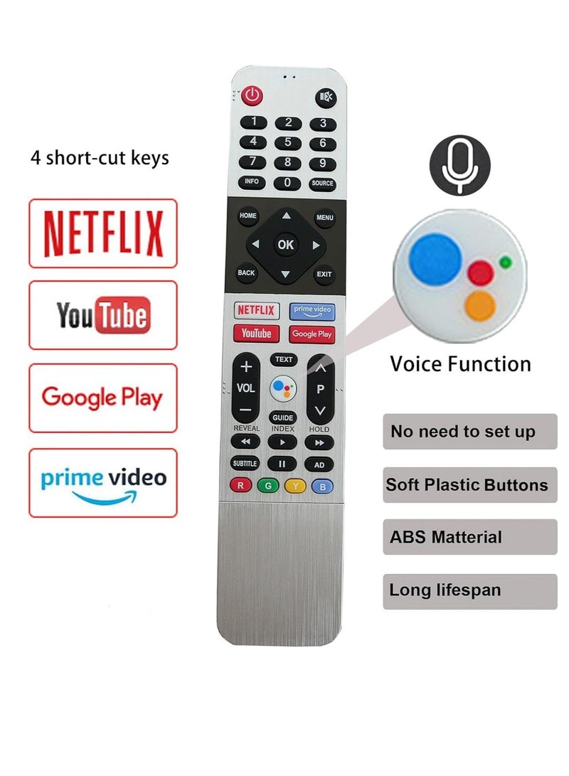 ELTRAZONE Voice Universal Replacement Remote for Android Smart TVs – Compatible with 50UC6200, 43UB5500, 43UB5550, 43UB5560, 50UB5500, 50UB5550, 50UB5560 – Features Voice Control, Quick Pairing, Long-Range Signal, Ergonomic Design, and Easy Navigation for Effortless Setup and an Enhanced Home Entertainment Experience - Image 2