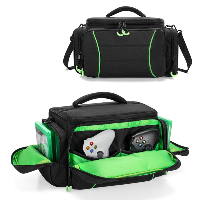 PGmoon Game Console Carrying Case Compatible with Xbox Series X, Portable Carry Bag with Enough Storage Rooms for Controllers, Discs, Cables, and More. (Patent Design) - Image 1