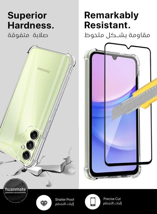 huanmate 2 in 1 Samsung Galaxy A15 Protection Pack - Ultra Clear Shockproof Case & Edge-to-Edge Screen Protector, 360 Degree Protection, Back Cover & Screen Protector for Samsung Galaxy A15 - Image 2