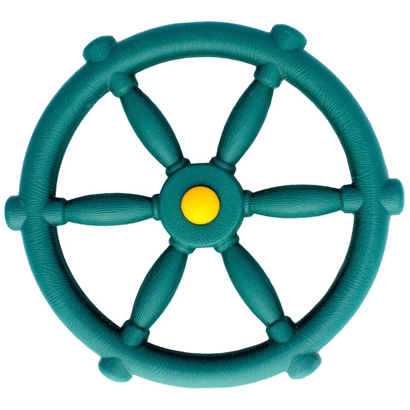 Jungle Gym Kingdom Playground Accessories Pirate Ship Wheel for Kids Outdoor Playhouse Treehouse Backyard Playset Or Swingset Wooden Attachments Parts Green - Image 2
