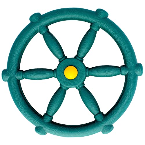 Jungle Gym Kingdom Playground Accessories Pirate Ship Wheel for Kids Outdoor Playhouse Treehouse Backyard Playset Or Swingset Wooden Attachments Parts Green - Image 1