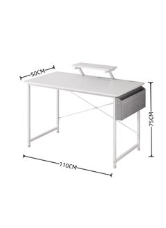 ADEBOLA Study Desk with Storage Bag,Home Office Computer Desk with Monitor Stand 110*50*75 CM  - Image 2
