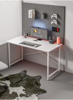 ADEBOLA Study Desk with Storage Bag,Home Office Computer Desk with Monitor Stand 110*50*75 CM  - Image 4
