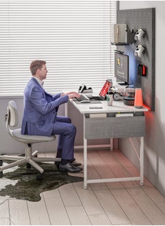 ADEBOLA Study Desk with Storage Bag,Home Office Computer Desk with Monitor Stand 110*50*75 CM  - Image 5