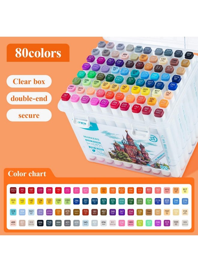 M&G 80 Colors Water Based Markers, Fine & Broad Dual Tip Coloring Markers Set With Storage Case, Art Markers For Adult Kids Coloring Note Taking Sketching Drawing Art  - Image 2