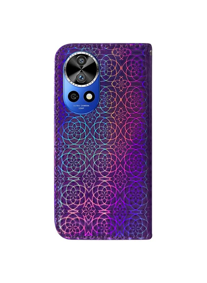 اس-توب جراب لهاتف Huawei nova 12 Pro مصنوع من الجلد الملون مع مشبك مغناطيسي - Image 3