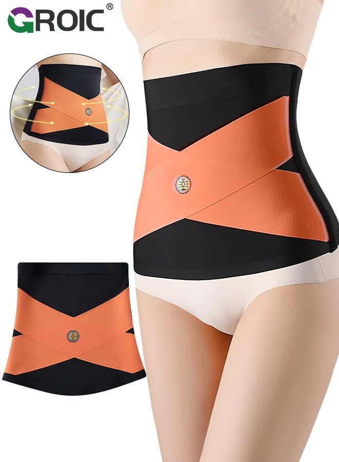 GROIC Waist Trainer Belt for Women,Lower Back Brace,Compression Support Belt,Belly Fat Tummy Control Postpartum,Shapewear Segmented Postpartum Band,Back Support for Wearing Under Clothes(L) - Image 1