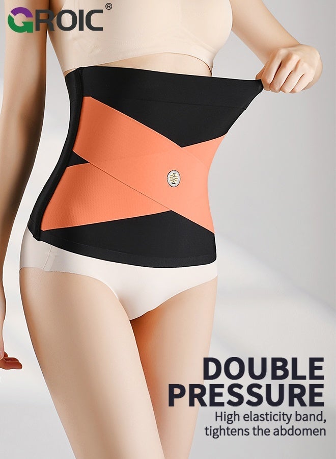 GROIC Waist Trainer Belt for Women,Lower Back Brace,Compression Support Belt,Belly Fat Tummy Control Postpartum,Shapewear Segmented Postpartum Band,Back Support for Wearing Under Clothes(L) - Image 2