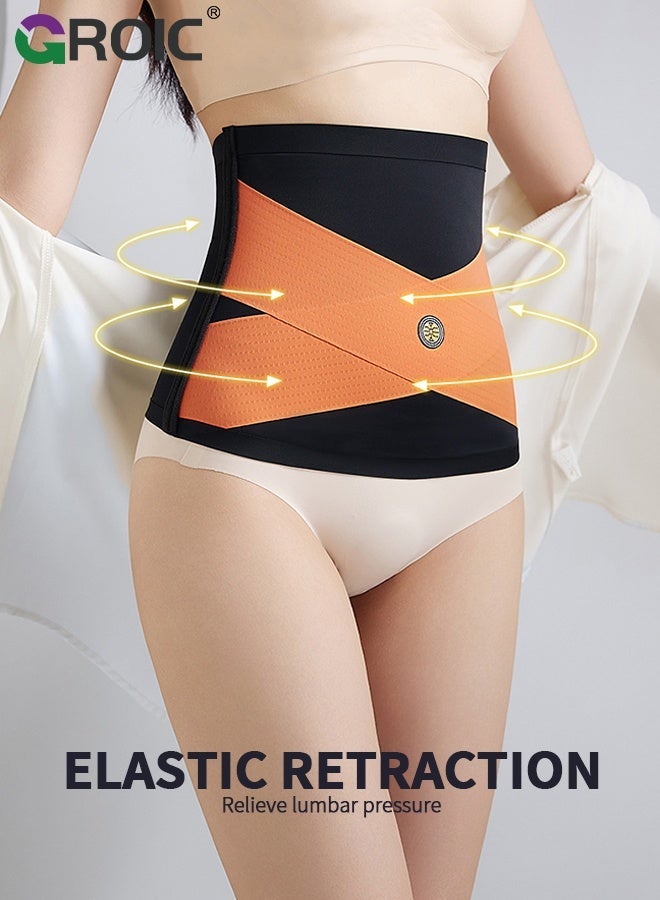 GROIC Waist Trainer Belt for Women,Lower Back Brace,Compression Support Belt,Belly Fat Tummy Control Postpartum,Shapewear Segmented Postpartum Band,Back Support for Wearing Under Clothes(L) - Image 4