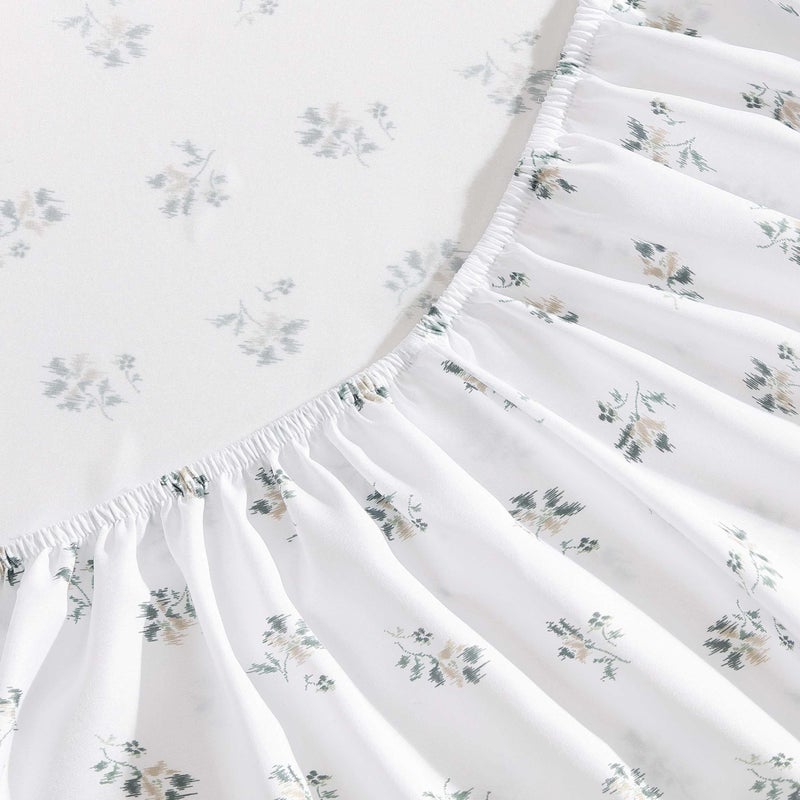 Wrangler - Sheet Set  Breathable & Wrinkle Resistant Bedding  Includes Matching Sham & Pillowcases  Floral Home Decor (Sketchy Ditsy Green  Full) - Image 5