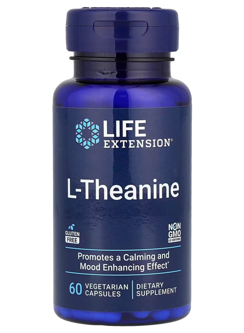 Life Extension, L-Theanine, 60 Vegetarian Capsules (100 mg per Capsule) - Image 1