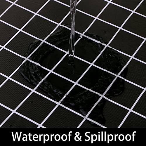 Spotjoy Rectangle Vinyl Table Cloth, Elastic Fitted Flannel Backed Plastic Table Covers for 6 Foot Folding Tables, Waterproof for Picnic, Camping, Indoor and Outdoor (Black, 30 x 72 inch) - Image 3