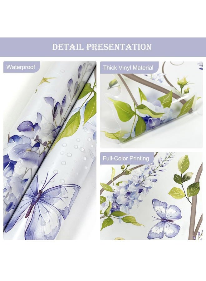 Supzone Hanging Flower Vine Wall Decal Purple Wisteria Floral Vine leaves Wall Stickers for Living Room Bedroom Sofa TV Background Wall Decor - Image 4