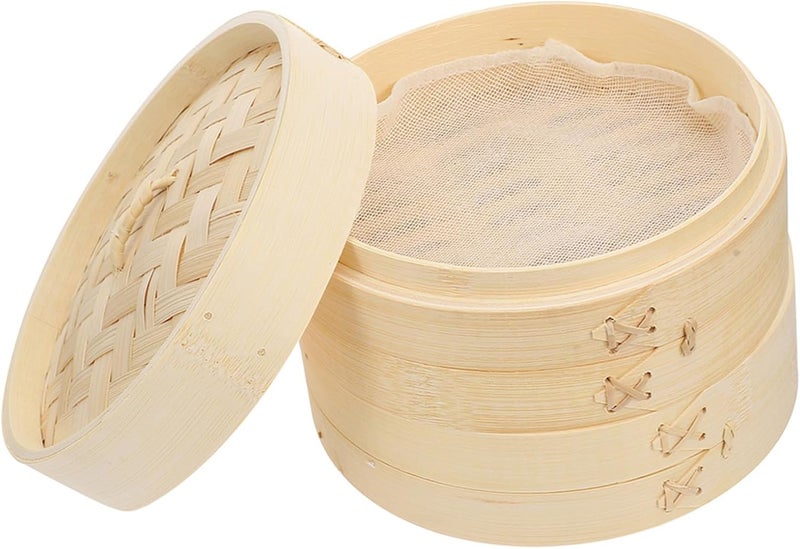Fine detail IMIKEYA 1set Lightweight Bamboo Steamer Steamer Basket for Cooking Kitchen for Dim Sum Bao Desserts Household Event Easy clean surface - Image 1