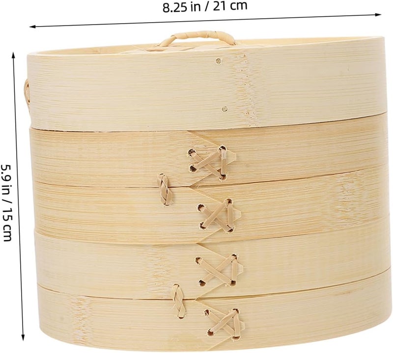 Fine detail IMIKEYA 1set Lightweight Bamboo Steamer Steamer Basket for Cooking Kitchen for Dim Sum Bao Desserts Household Event Easy clean surface - Image 2