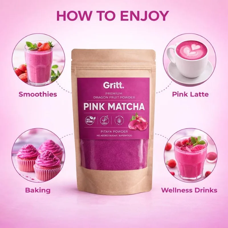 Gritt  Gritt Pink Matcha Whisk Set – Japanese Matcha Tea Set (6 pieces)  | Best Price UAE