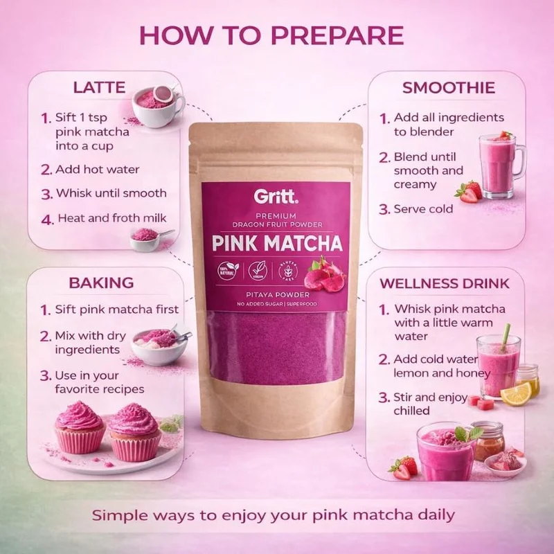 Gritt  Gritt Pink Matcha Whisk Set – Japanese Matcha Tea Set (6 pieces)  | Best Price UAE