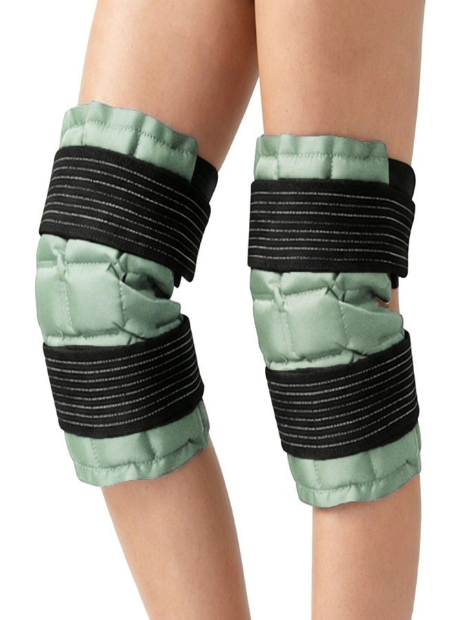 WORLD-BIO Ice Packs for Injuries Reusable, Knee Ice Pack Wrap with Straps, Gel Ice Wrap for Leg Pain Relief, Hot & Cold Compress Therap for Swelling, Water Soak Needed, Green, 2pack - Image 1
