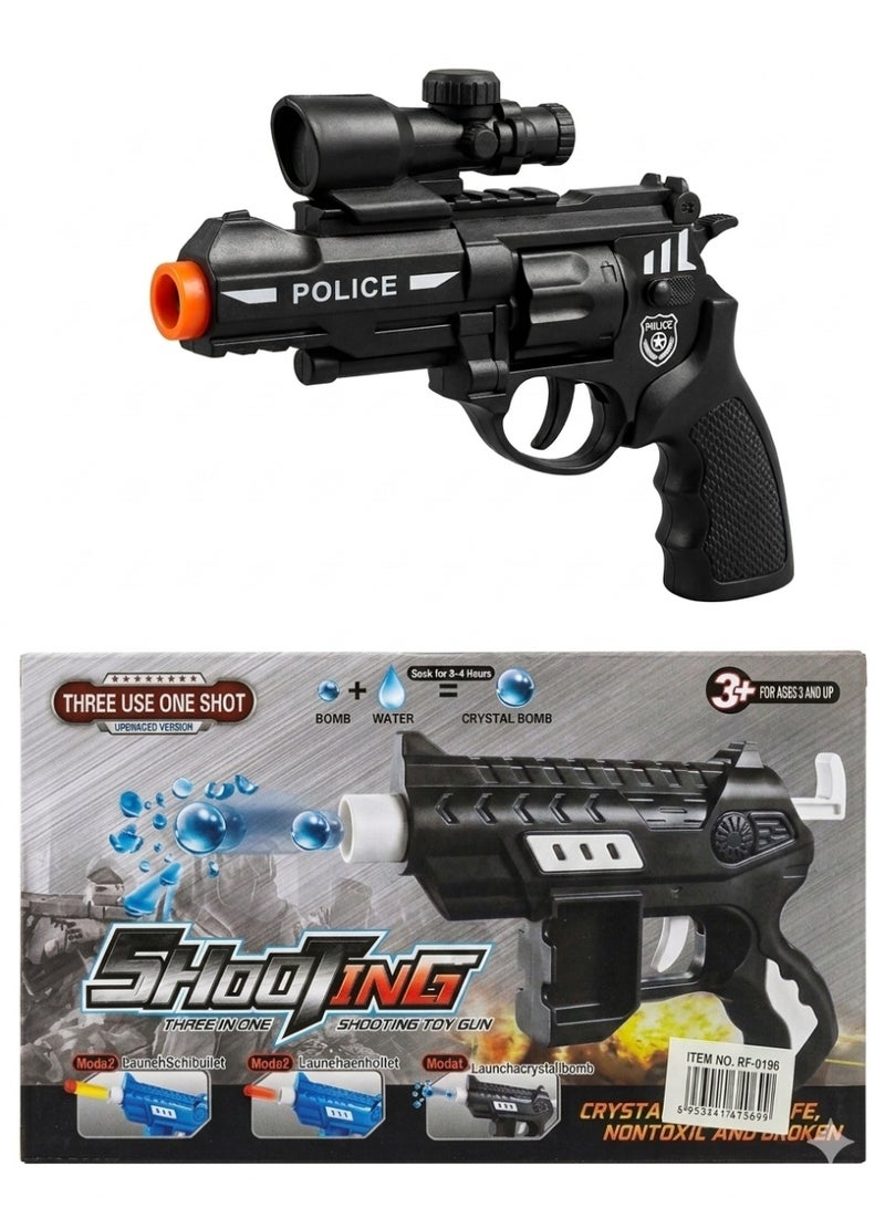 Hero Arms 3-in-1 Kids Shooting Toy Gun with Soft Bullets & Water Gel Bombs