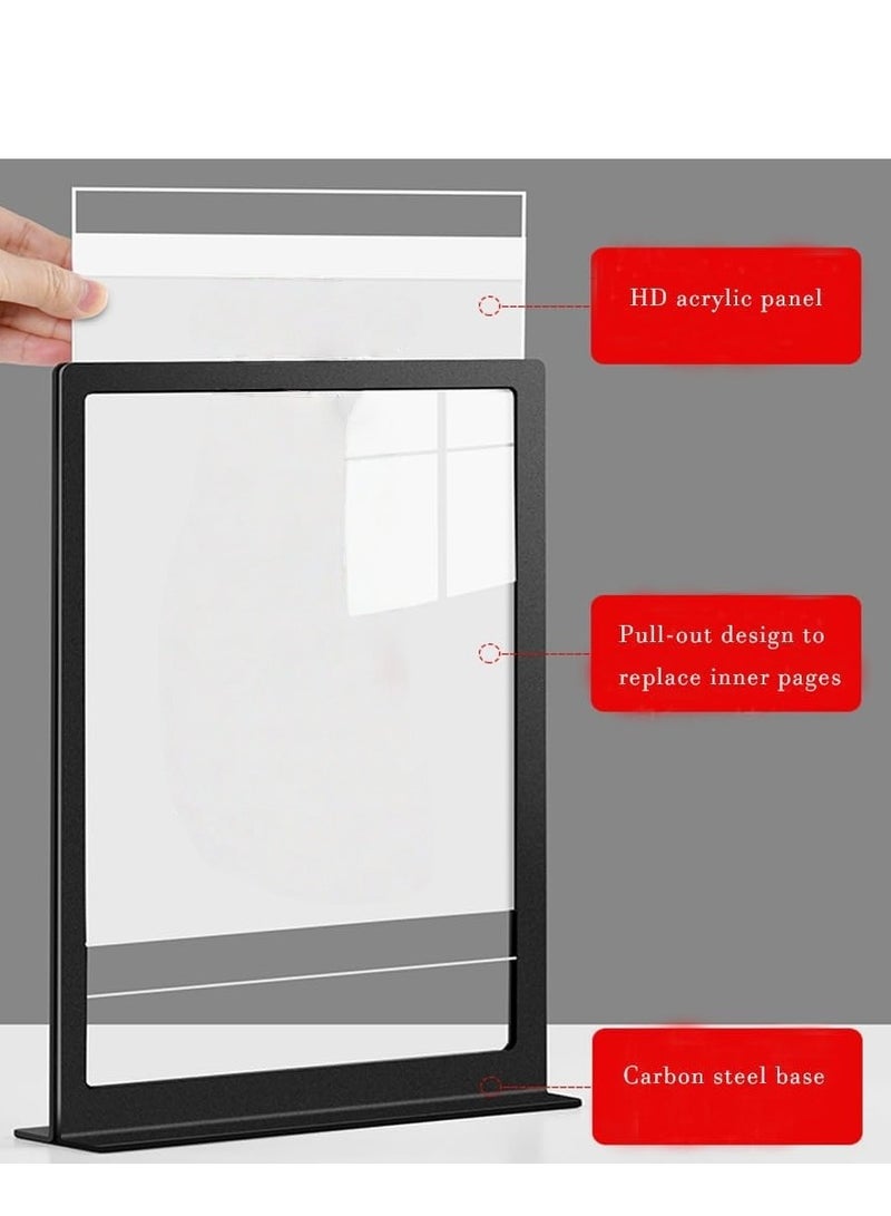 Eckek  Carbon Steel Sign Holder, Slanted Menu Displays, Table Top Sign Stand - Image 3