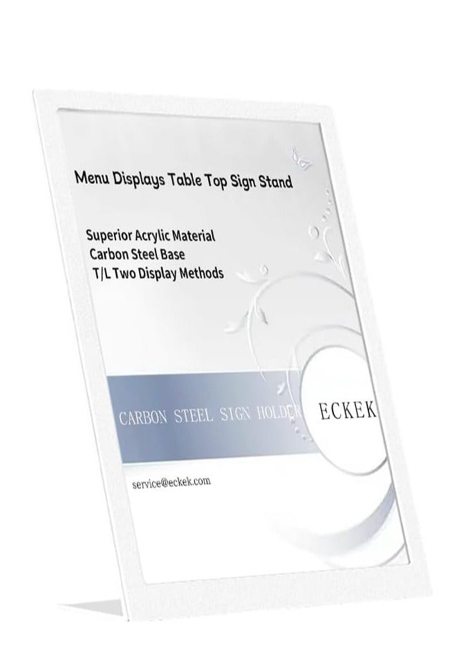 Eckek  Carbon Steel Sign Holder, Slanted Menu Displays, Table Top Sign Stand - Image 1