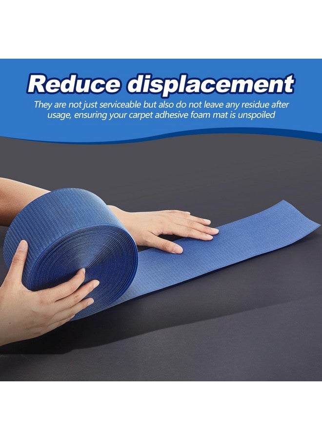 Shappy 2 Rolls 84 Ft Gymnastics Mat Hook Fastener Nylon Hook Mat Fastener 4" Wide Hook And Loop Nylon Tape Strips For Carpet Bonded Foam Seams For Gymnastics And Cheer Gym Floors (Dark Blue) - Image 4
