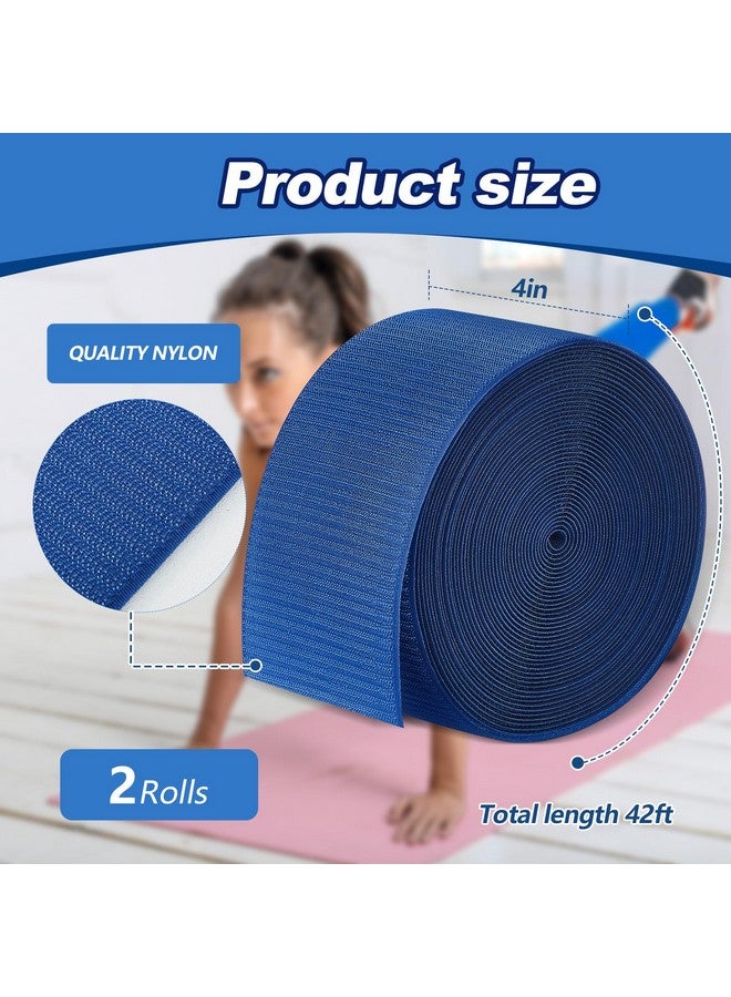 Shappy 2 Rolls 84 Ft Gymnastics Mat Hook Fastener Nylon Hook Mat Fastener 4" Wide Hook And Loop Nylon Tape Strips For Carpet Bonded Foam Seams For Gymnastics And Cheer Gym Floors (Dark Blue) - Image 3