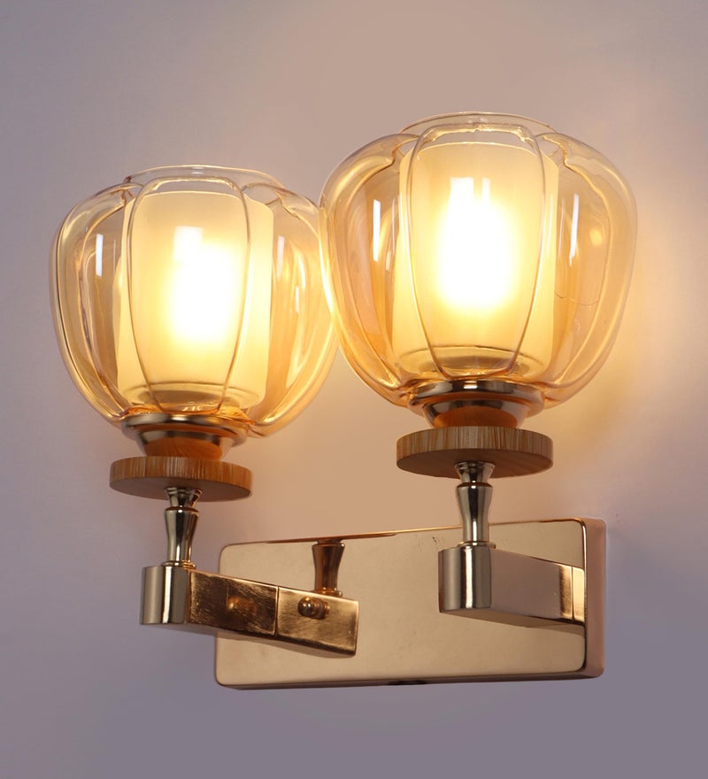 ELIANTE ELAINTE Premium Wall Light | | Elegant Glass Wall Lamp for Living Room & Hallway | 3 Years Warranty | Free Bulb (Tany-Double) - Image 1