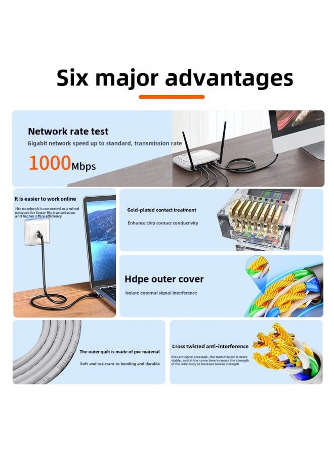 Generic Class 6 Network Cable Gigabit High-speed Network Broadband Class 6 UTP Home Computer Router Home Engineering Monitoring Line-Color:White-Line Length:0.5m  - Image 2