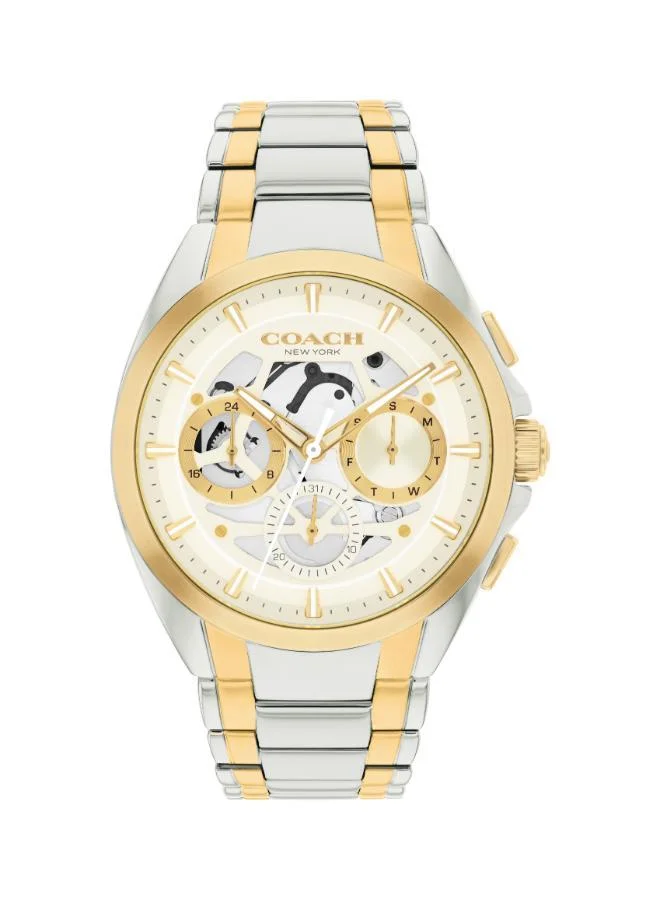 Ionic Plated Thin Gold Steel Quartz Multifunction Watch