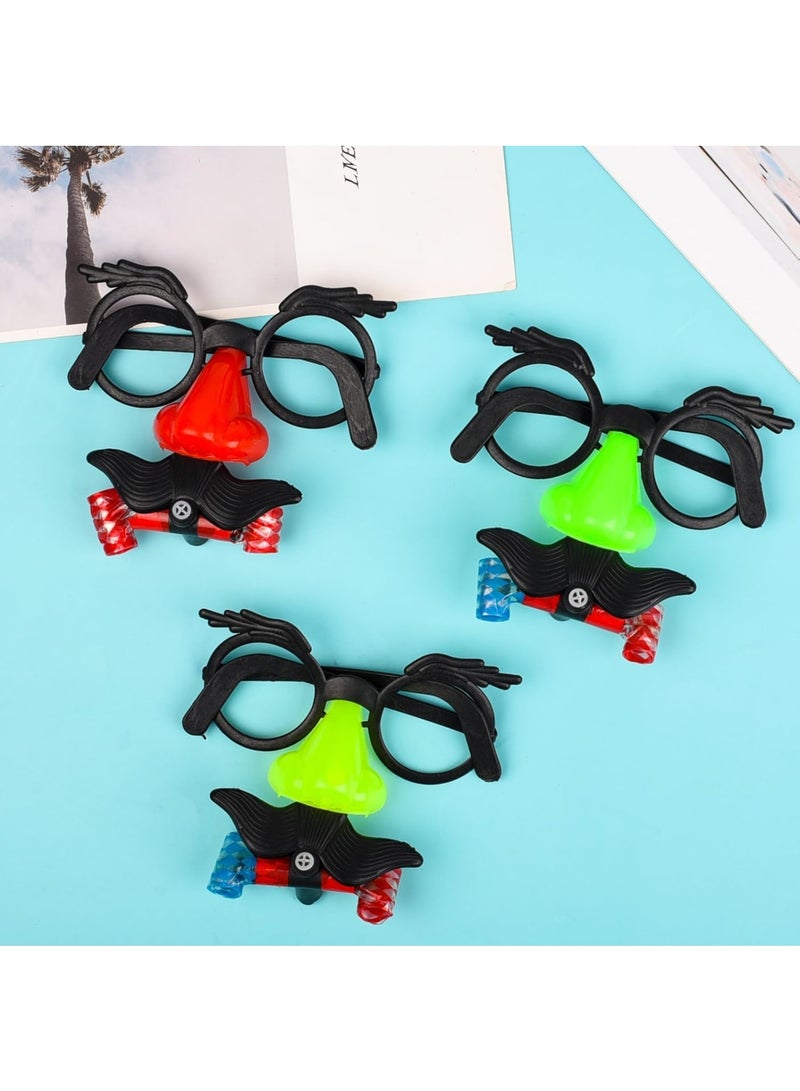 SOLARAE 12 Pcs Funny Props Nose Mustache Glasses, with Big Nose Eyebrows and Mustache, Disguise Glasses, Suitable for Parties, Funny Photos, Random Colors - Image 3