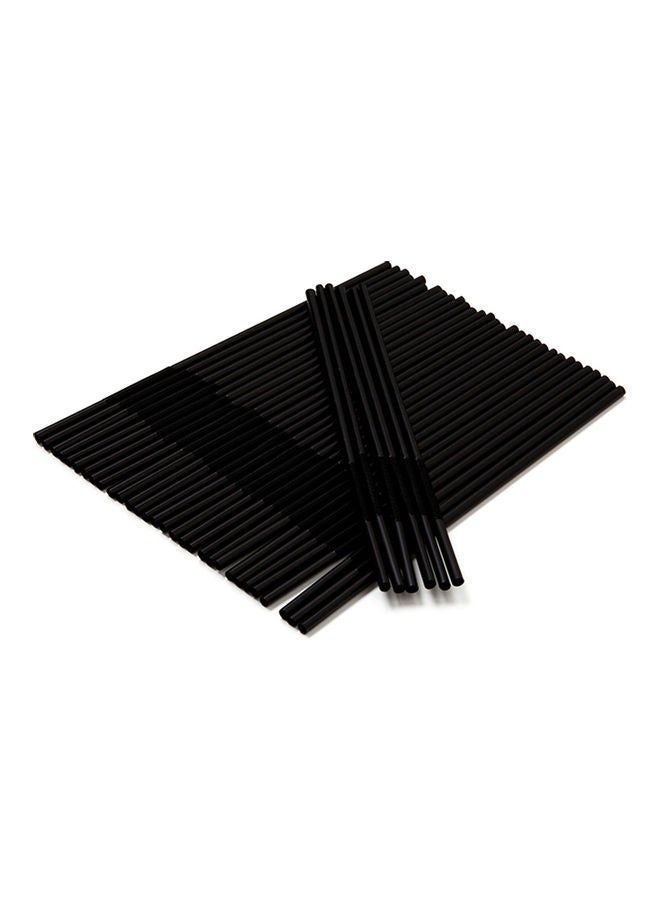 NIBEMINENT 100-Piece Flexible Single Use Drinking Straw Black