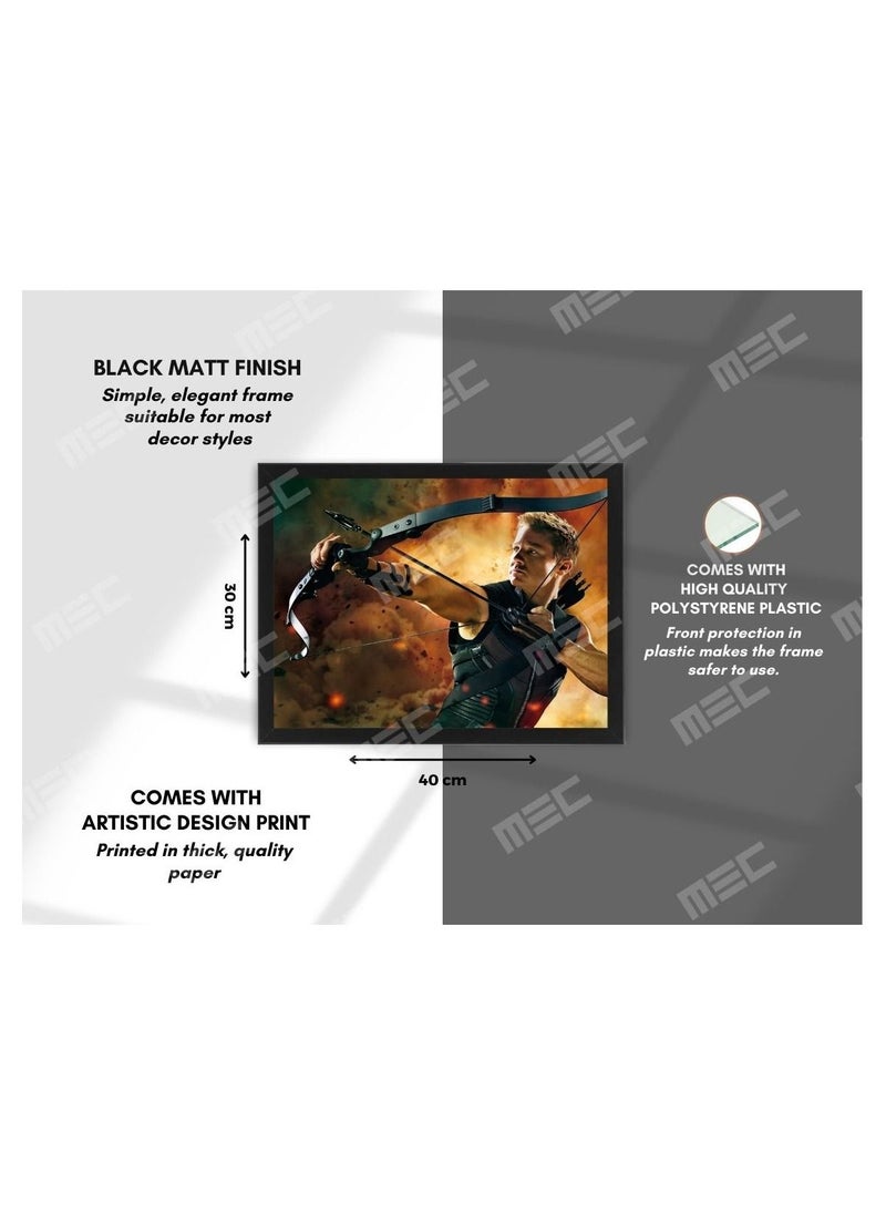 MEC - Hawk Eye Jeremy Renner Design Poster Frame 30x40 Cm - Image 1