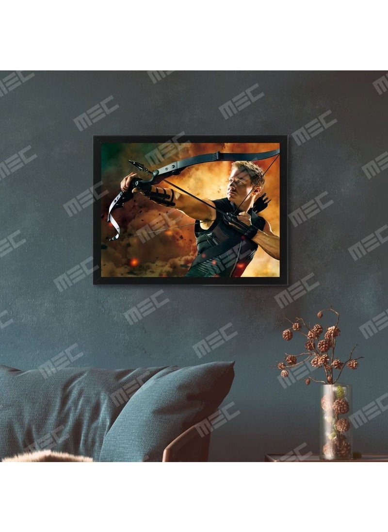 MEC - Hawk Eye Jeremy Renner Design Poster Frame 30x40 Cm - Image 1