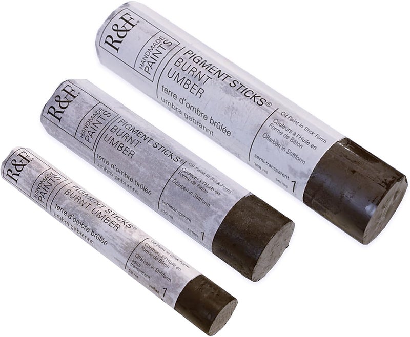 R&F Handmade Pigment Sticks - Burnt Umber Oil Paint in Stick Form, 38ml - Image 3