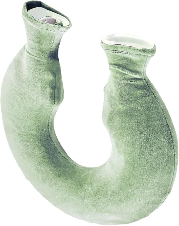 U Shape Fleece Covered Hot Water Bottle For Neck And Shoulder Pain Relief - Image 2