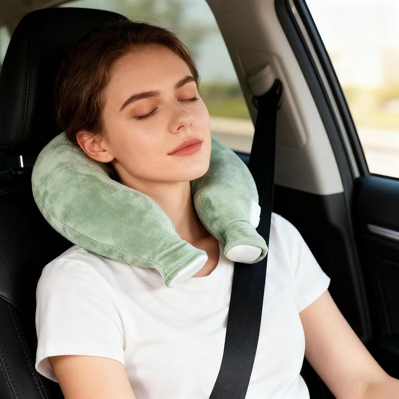 U Shape Fleece Covered Hot Water Bottle For Neck And Shoulder Pain Relief - Image 5